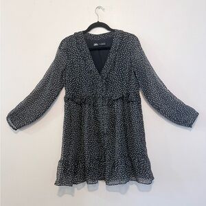 Zara Black and White Polka Dot Dress